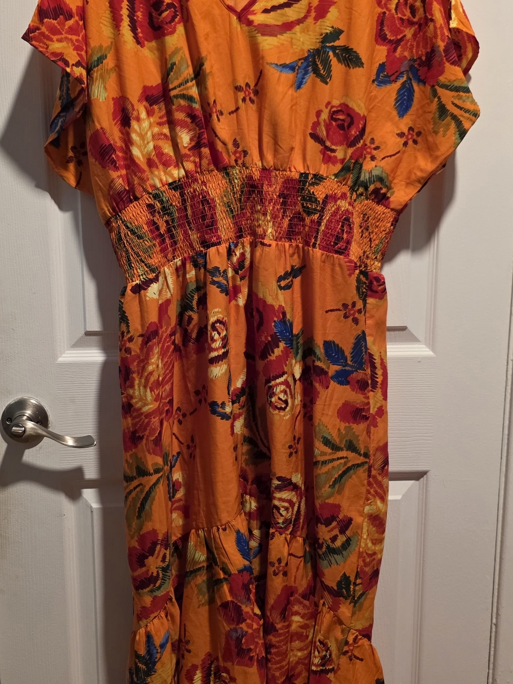 Mlle Gabrielle Orange Floral High-Low Dress